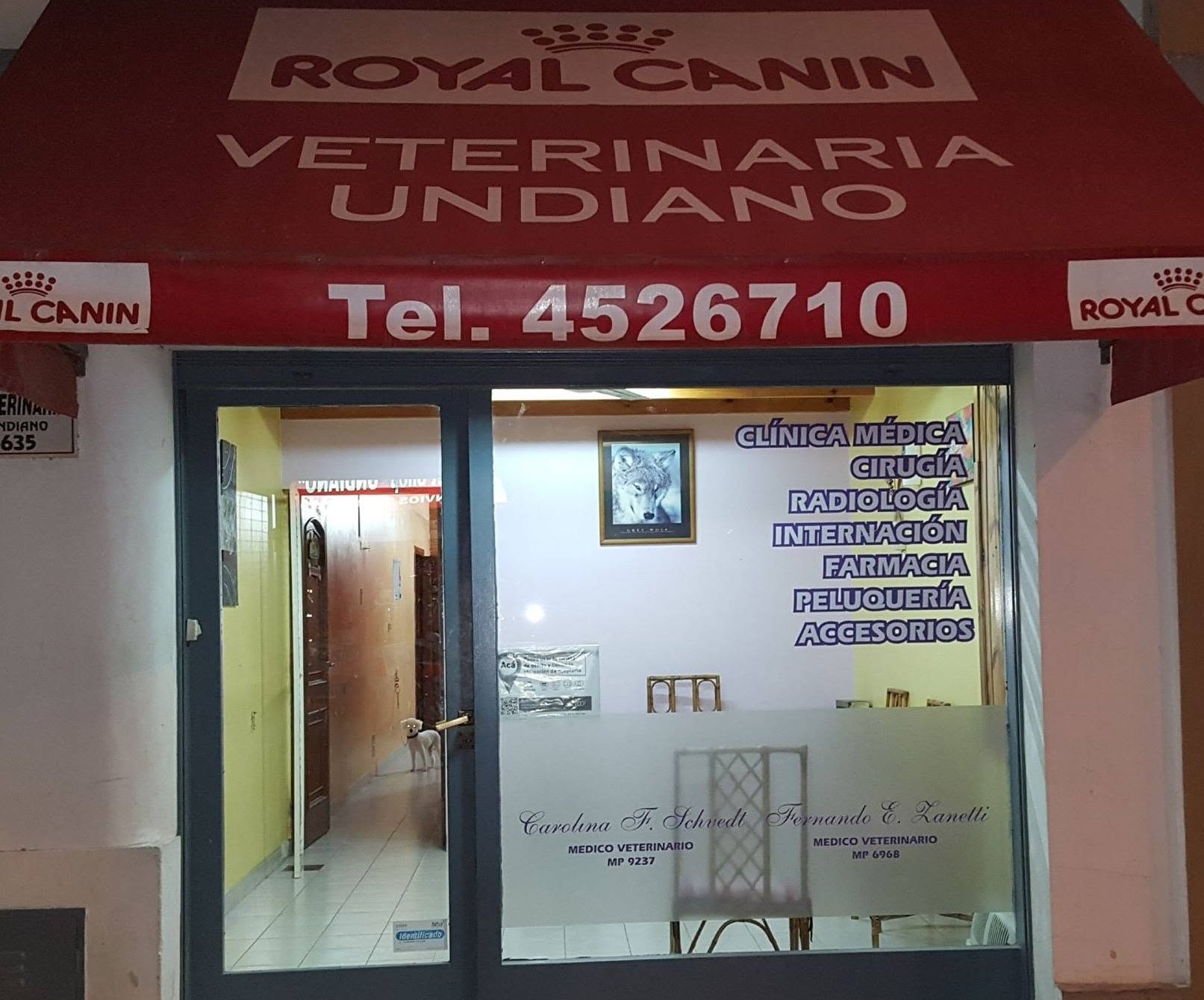 Frente de Veterinaria Undiano en Undiano 635, Bahía Blanca